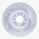 R1 06-12 BMW 330XI Front Left Drilled & Slotted Silver Brake Rotor