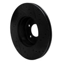 R1 06-13 BMW 328i Front Drilled & Slotted Black Brake Rotor Set