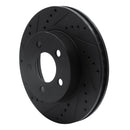 R1 02-07 Jeep Liberty Front Left Drilled & Slotted Black Brake Rotor