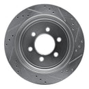 R1 07-17 Ford Expedition Rear Left Drilled & Slotted Silver Brake Rotor