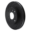 R1 98-02 Acura CL Front Left Drilled & Slotted Black Brake Rotor