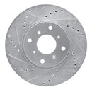 R1 92-96 Honda Prelude Front Left Drilled & Slotted Silver Brake Rotor