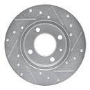 R1 73-05 Audi 4000 Front Left Drilled & Slotted Silver Brake Rotor