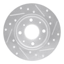 R1 84-87 Honda Civic Hatchback Front Left Drilled & Slotted Silver Brake Rotor