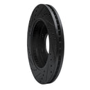 R1 09-09 Ford F-150 RWD Front Right Drilled & Slotted Black Brake Rotor