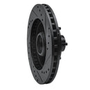 R1 87-93 Ford Mustang Front Left Drilled & Slotted Black Brake Rotor