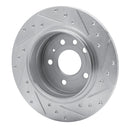 R1 99-10 Saab 9-5 Rear Left Drilled & Slotted Silver Brake Rotor