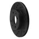 R1 95-00 Nissan 200SX Front Left Drilled & Slotted Black Brake Rotor