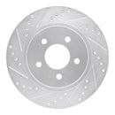 R1 05-10 Ford Mustang Front & Rear Drilled & Slotted Silver Brake Rotor Set