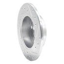 R1 98-01 Audi A6 Quattro Rear Left Drilled & Slotted Silver Brake Rotor