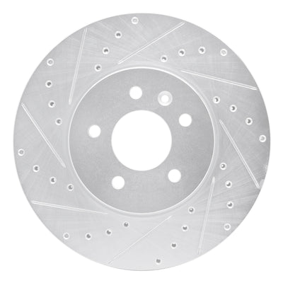 R1 13-25 Cadillac ATS Front Left Drilled & Slotted Silver Brake Rotor