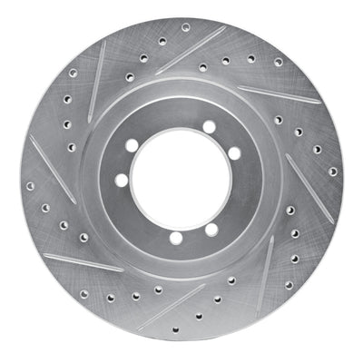 R1 96-06 Hummer H1 Front Left Rear Left Drilled & Slotted Silver Brake Rotor