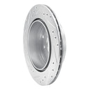 R1 93-01 Infiniti Q45 Rear Right Drilled & Slotted Silver Brake Rotor