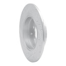 R1 17-19 Kia Cadenza Rear Right Drilled & Slotted Silver Brake Rotor