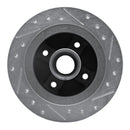 R1 84-87 Honda Prelude Rear Left Drilled & Slotted Silver Brake Rotor