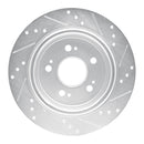 R1 14-20 Acura RLX Rear Left Drilled & Slotted Silver Brake Rotor