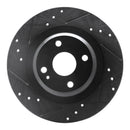 R1 Concepts 16-25 Mazda MX-5 Miata Drilled & Slotted Black Disc Brake Rotor Set - Rear
