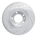 R1 87-88 BMW M5 Front Right Drilled & Slotted Silver Brake Rotor