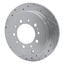 R1 07-22 Toyota Land Cruiser Front & Rear Drill & Slot Silver Rotors