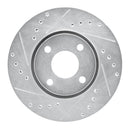 R1 98-04 Ford CONTOUR Front Left Drilled & Slotted Silver Brake Rotor