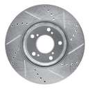 R1 13-25 Honda Civic Front Drilled & Slotted Silver Brake Rotor Set