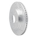 R1 08-12 Jeep J8 Front Right Drilled & Slotted Silver Brake Rotor