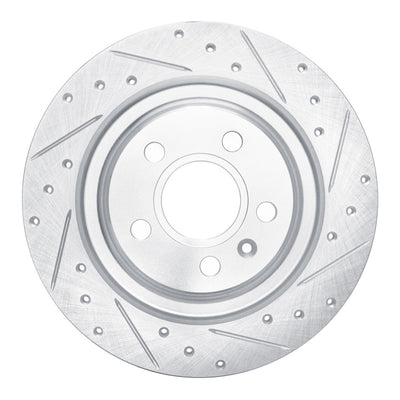 R1 19-25 Volvo XC40 Rear Right Drilled & Slotted Silver Brake Rotor