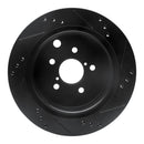 R1 14-18 Subaru Forester Rear Left Drilled & Slotted Black Brake Rotor