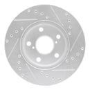 R1 92-98 Lexus SC300 Front Left Drilled & Slotted Silver Brake Rotor