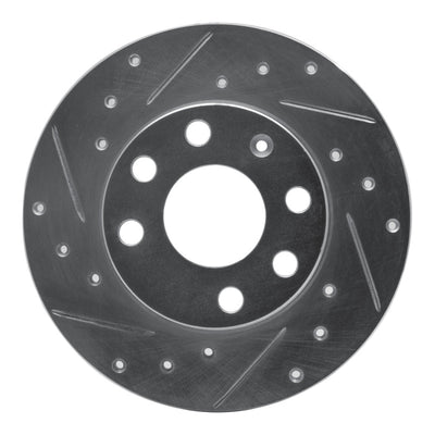 R1 88-89 Pontiac LeMans Front Left Drilled & Slotted Silver Brake Rotor