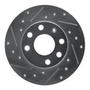 R1 88-89 Pontiac LeMans Front Left Drilled & Slotted Silver Brake Rotor