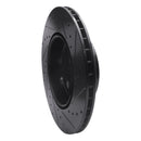R1 07-19 BMW X6 Rear Left Drilled & Slotted Black Brake Rotor