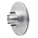 R1 01-05 Ford Explorer Sport Front Right Drilled & Slotted Silver Brake Rotor