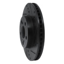 R1 10-17 Lexus CT200H Front Right Drilled & Slotted Black Brake Rotor