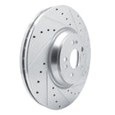 R1 20-25 Mercedes-Benz GLE350 Front Right Drilled & Slotted Silver Brake Rotor