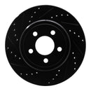 R1 05-23 Chrysler 300 Front & Rear Drilled & Slotted Black Brake Rotor Set
