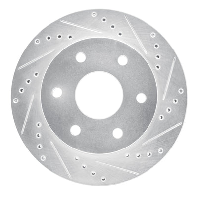 R1 91-96 Dodge DAKOTA RWD Front Right Drilled & Slotted Silver Brake Rotor
