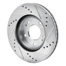 R1 00-24 Chrysler SEBRING Front Left Drilled & Slotted Silver Brake Rotor