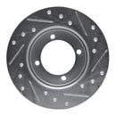 R1 88-93 Ford Festiva Front Left Drilled & Slotted Silver Brake Rotor