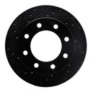 R1 99-20 Cadillac DeVille Front Left Drilled & Slotted Black Brake Rotor