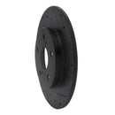 R1 08-18 Pontiac Vibe Rear Right Drilled & Slotted Black Brake Rotor