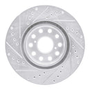 R1 93-98 Toyota Supra Front Right Drilled & Slotted Silver Brake Rotor