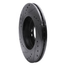 R1 02-08 Mini Cooper (Excl Clubman) Front Right Drilled & Slotted Black Brake Rotor