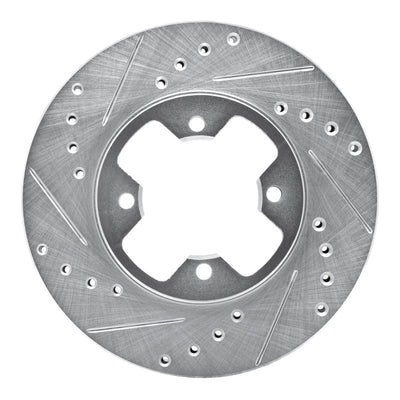 R1 79-83 Nissan 280ZX Front Left Drilled & Slotted Silver Brake Rotor