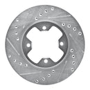 R1 79-83 Nissan 280ZX Front Left Drilled & Slotted Silver Brake Rotor