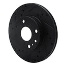 R1 94-97 Ford Aspire Front Left Drilled & Slotted Black Brake Rotor