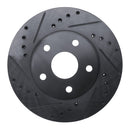 R1 92-95 Toyota MR2 Front Left Drilled & Slotted Black Brake Rotor