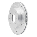 R1 85-89 Nissan STANZA Front Right Drilled & Slotted Silver Brake Rotor