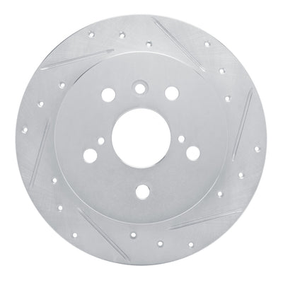 R1 18-24 Toyota Camry Rear Right Drilled & Slotted Silver Brake Rotor