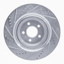 R1 05-23 Chrysler 300 Rear Right Drilled & Slotted Silver Brake Rotor
